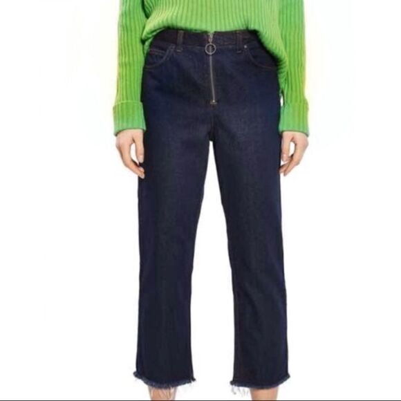 Topshop Denim - TOPSHOP Boutique Ring Zip Fray Hem Crop Jeans!